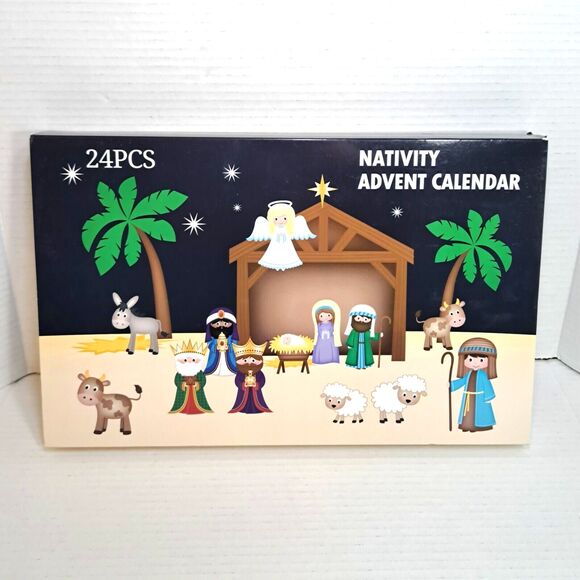 Nativity Advent Calendar Kids Christmas Calendar Figurines Figures 24 Pcs Set - Picture 1 of 3